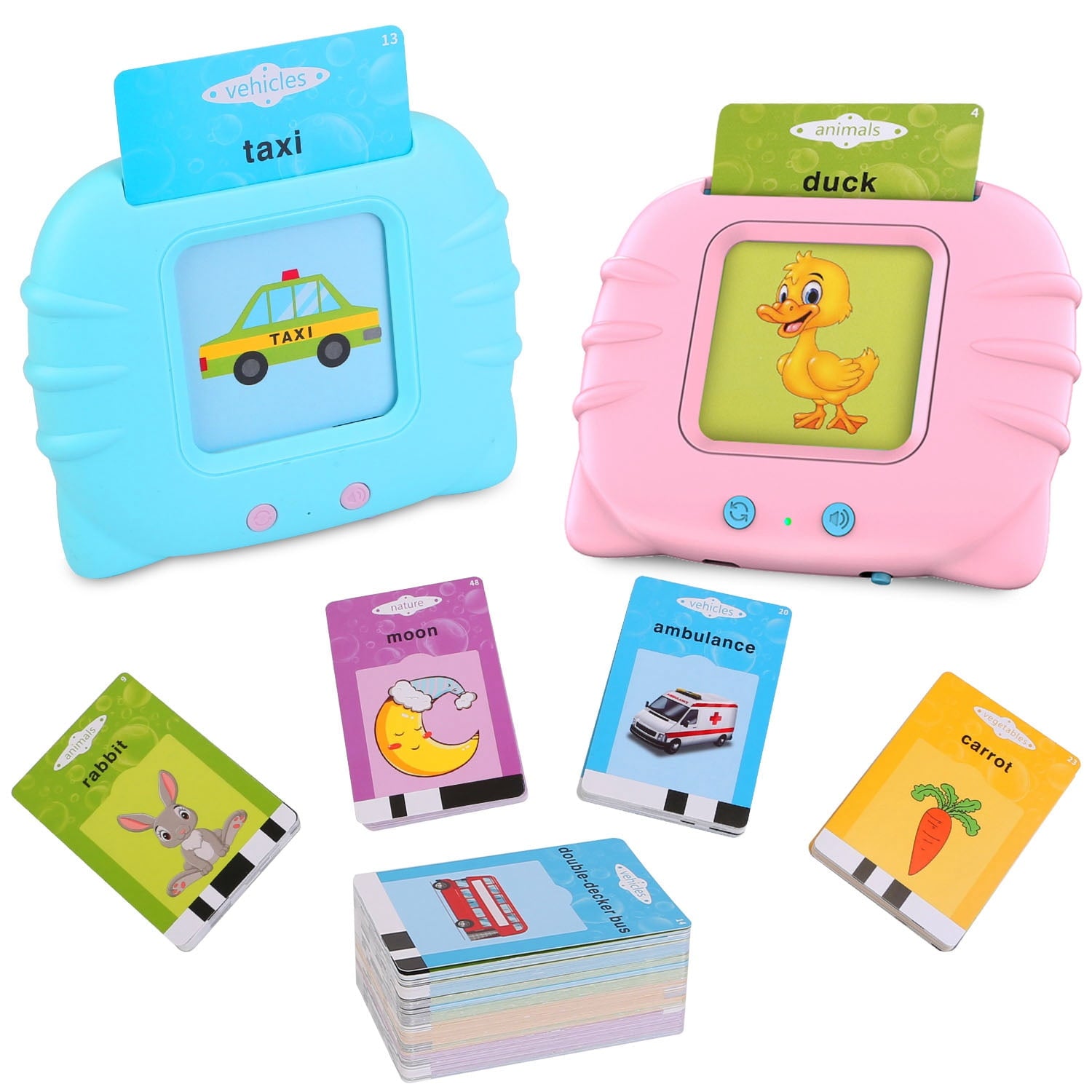 Kid Cognitive Audio Cards  Kid Learning Card Machine with Sound Effects Christmas Birthday Gifts for 1-5 Years Old Boys Girls Blue