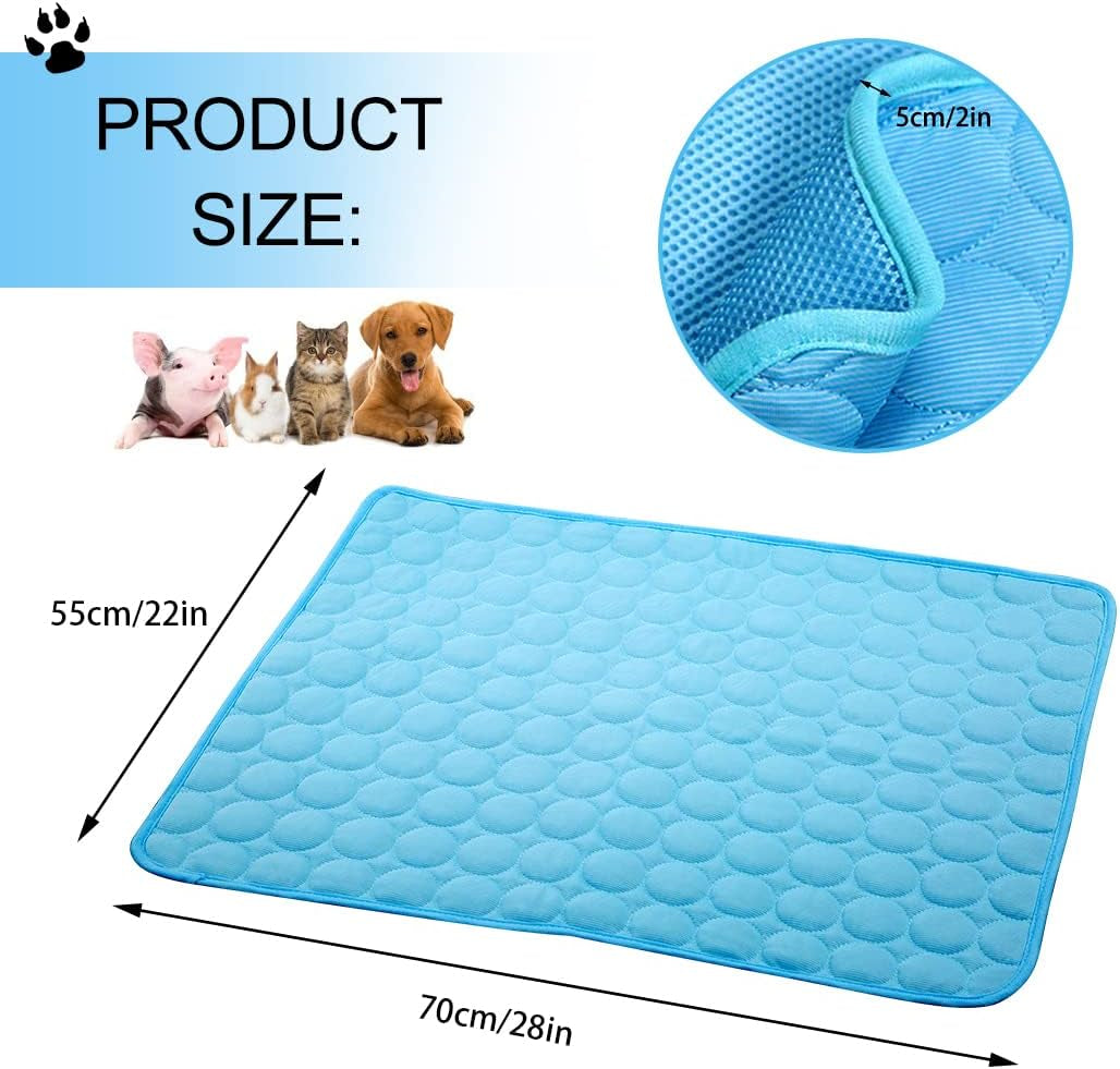 Pet Cooling Mat for Dogs and Cats, Mesh Fabric, 28X22In, Ice Silk Material, Washable, Convenient, Summer Gift