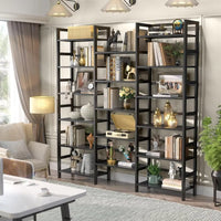 Bookshelf Triple Wide 6-Tier, 6Ft Tall Bookcase with 17 Open Display Shelves, Super Large Freestanding Book Shelf