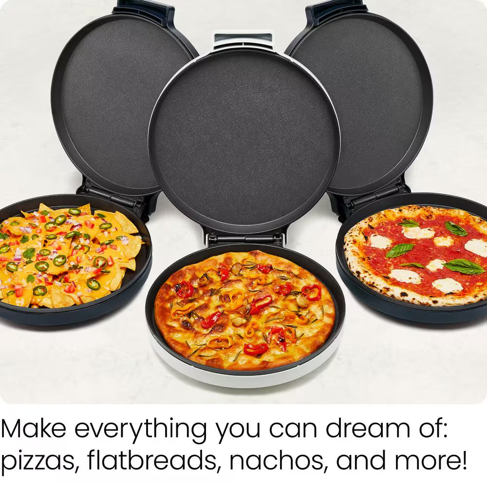 113 Sq. In. Black Pizza Maker Countertop Electric Griddle