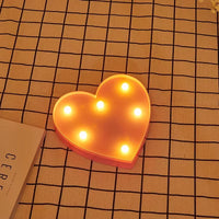 LED Letter Light Alphabet Number Heart Plastic Atmospher Lamp 16Cm for Home Wedding Valentines Ornament Birthday Party Decor