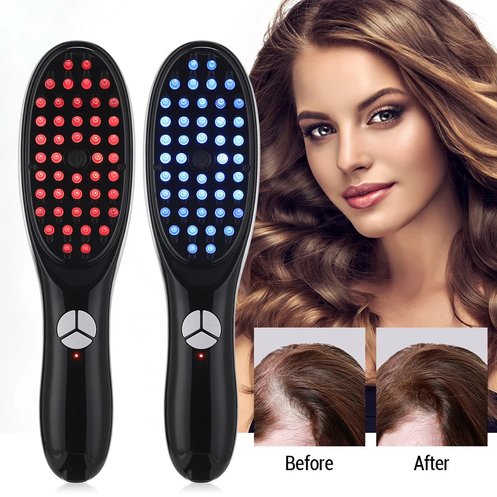 Sonic Vibration Scalp Massager Red Light Therapy Head Massage Comb anti Hair Loss Anion Spray Hair Growth Brush Stress Relief