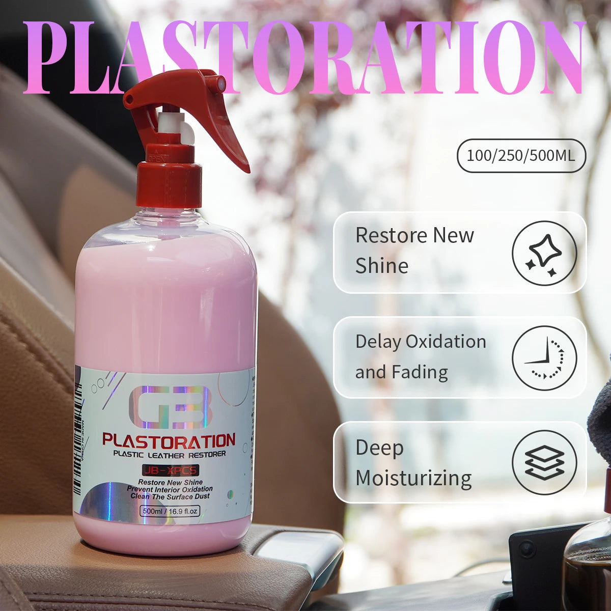 Car Plastic Restorer Back to Black Gloss Car Cleaning Products Plastic Leather Restore Polish and Repair Coating G3 PLASTORATION