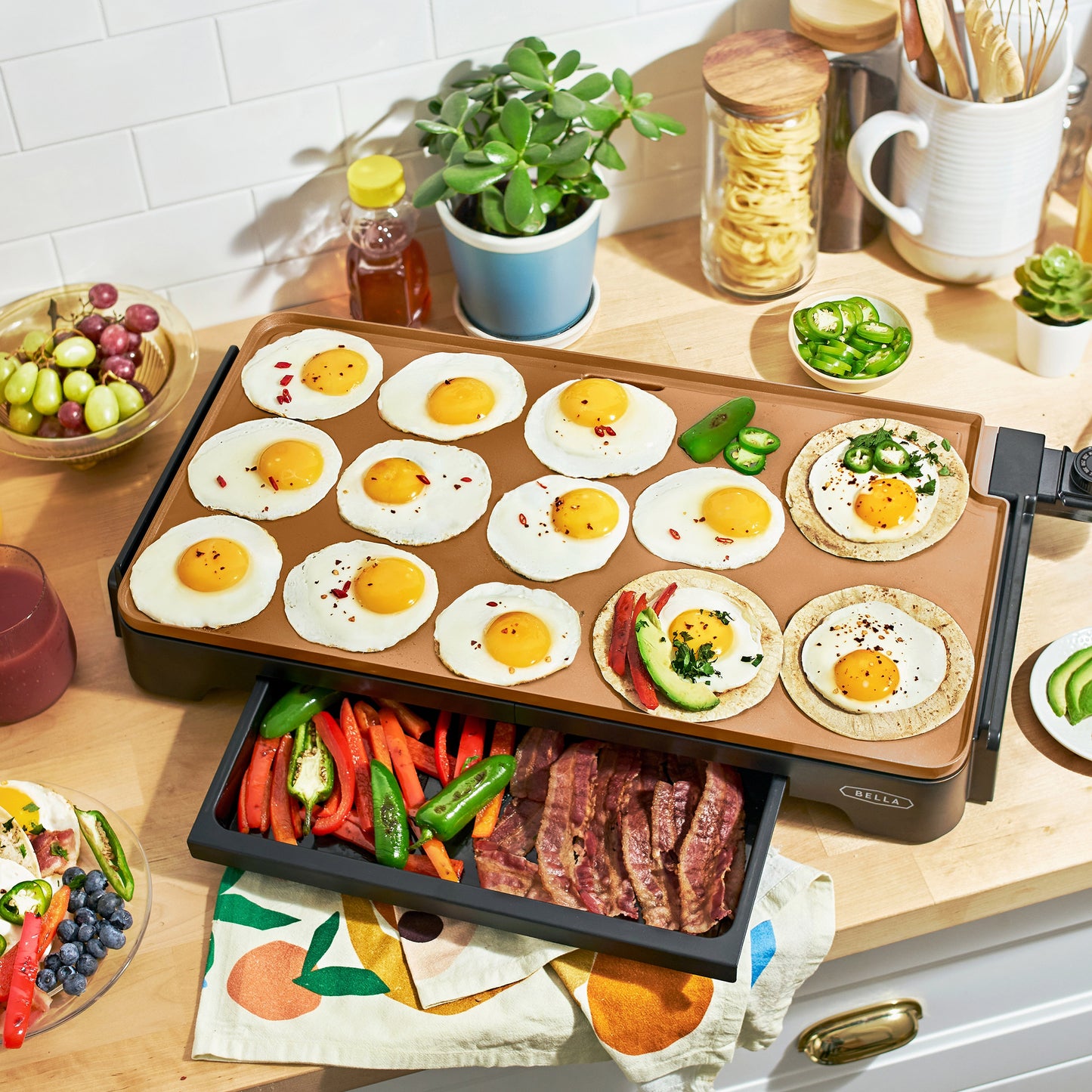 XL Ceramic Griddle with Warming Tray