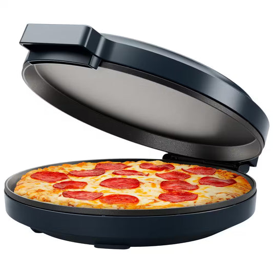 113 Sq. In. Black Pizza Maker Countertop Electric Griddle