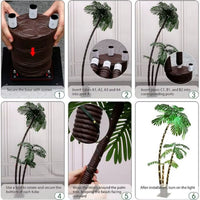 6Ft Solar Lighted Palm Tree LED Artificial Palm Tree for Tiki Bar Christmas Decoration