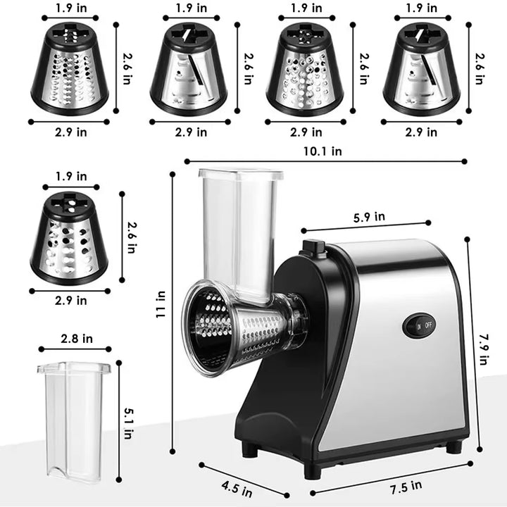 Electric Cheese Grater, Salad Maker, Electric Slicer Shredder, Graters, Chopper