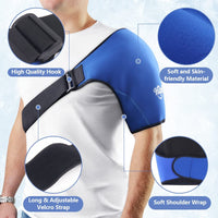 Shoulder Ice Pack Wrap, Rotating Cuff Cold Therapy, Reusable Ice Pack Hot and Cold Shoulder Brace for Tendonitis, Shoulder Pain Relief, Post-Operative Shoulder Recovery