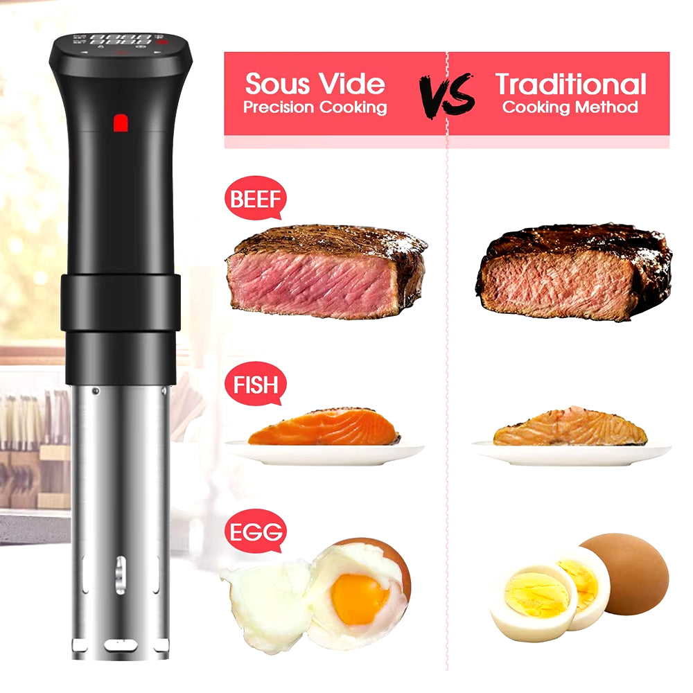 1100W Sous Vide Machine Precision Cooker Ultra-Quiet Immersion Circulators LCD Touchscreen Kitchen Gadgets Sous Vide Cooker