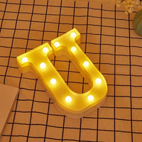 LED Letter Light Alphabet Number Heart Plastic Atmospher Lamp 16Cm for Home Wedding Valentines Ornament Birthday Party Decor