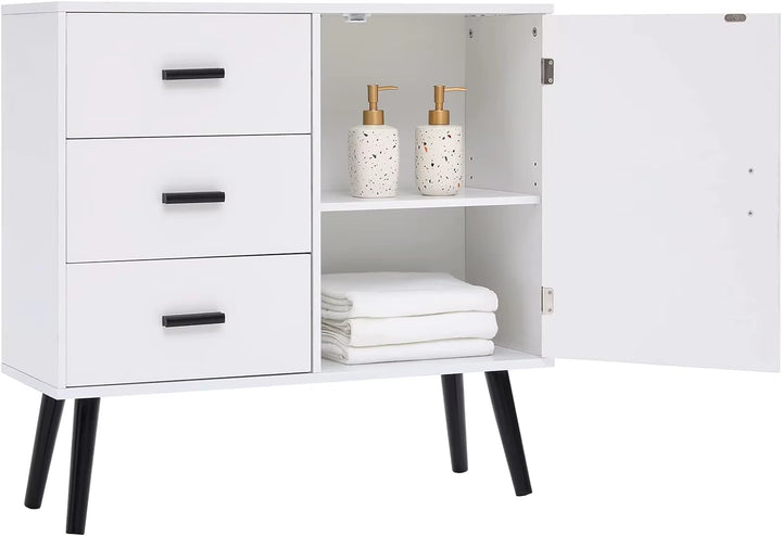 Storage Cabinet with 3 Drawers & Adjustable Shelf, Large Storage Space with inside Shelf, Accent Cabinet