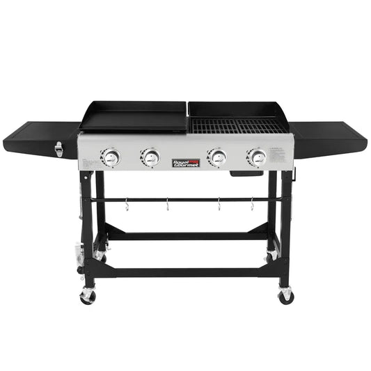 4 - Burner Gas Grill and Griddle Combo with Side Table