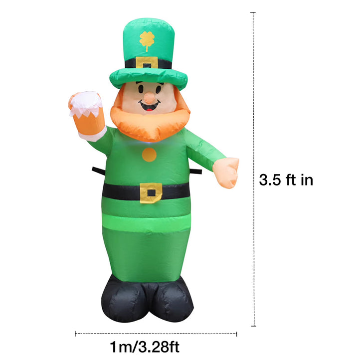 St Patricks Day Iatable Leprechaun Irish Party Decor Blow up Leprechaun Outdoor Lawn Yard Decoration