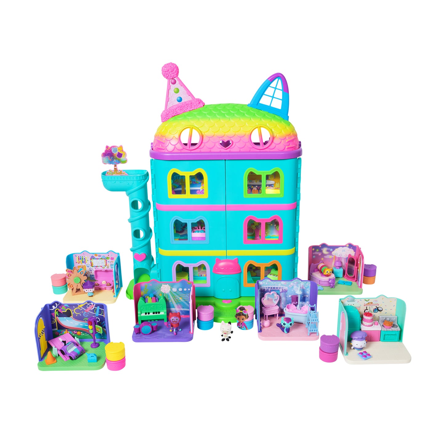 Gabby’S Celebration Dollhouse and Deluxe Rooms Set