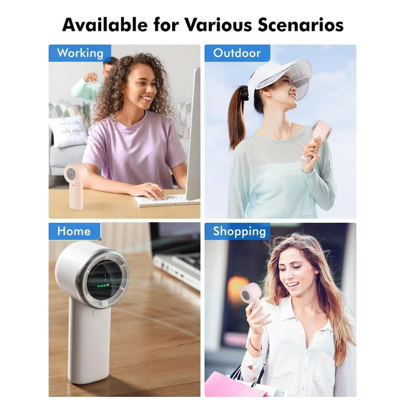 5-Speed 3600Mah High-Velocity Wearable Fan ，USB Rechargeable, On-Screen Display, Compact Design for Indoor and Outdoor Use