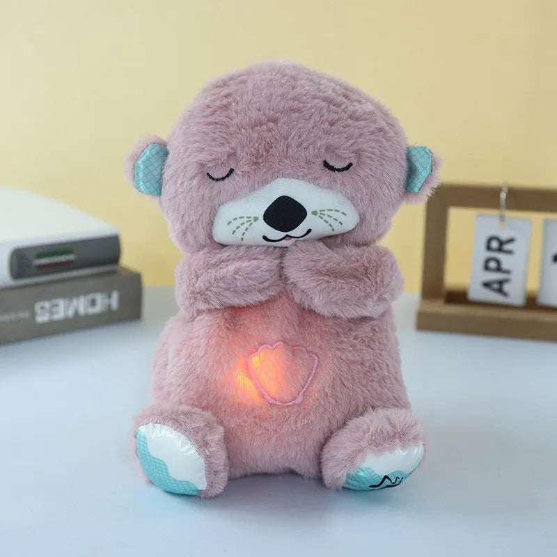 Breathing Otter Sleep and Playmate Otter Musical Stuffed Baby Plush Toy with Light Sound Newborn Sensory Comfortable Baby Gifts