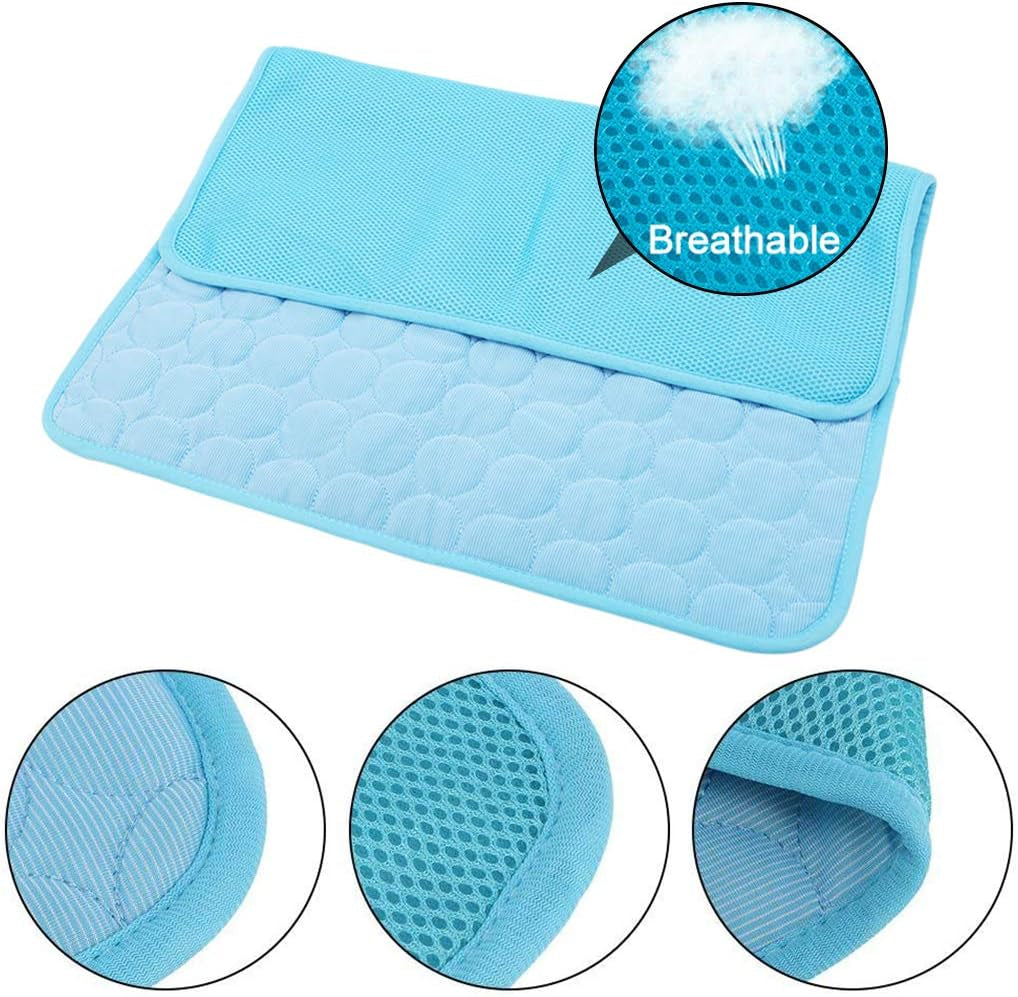 Pet Cooling Mat for Dogs and Cats, Mesh Fabric, 28X22In, Ice Silk Material, Washable, Convenient, Summer Gift