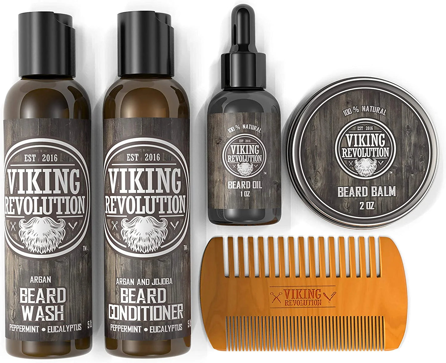 - Beard Care Kit with Beard Wash & Conditioner, Oil, Balm and Comb - Classic