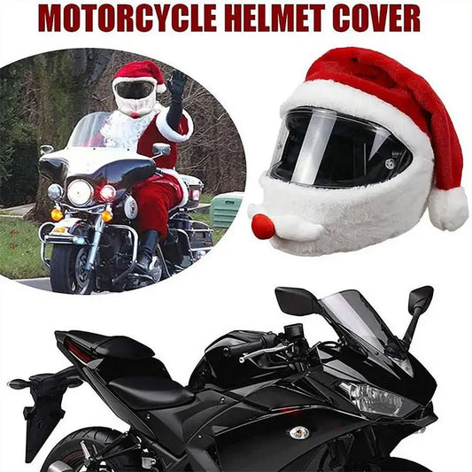 1Pcs Santa Claus Helmet Cover Plush Christmas Hat for Motorcycle Helmet Accessoories Christmas Decor Party Supplies Xmas Cosplay