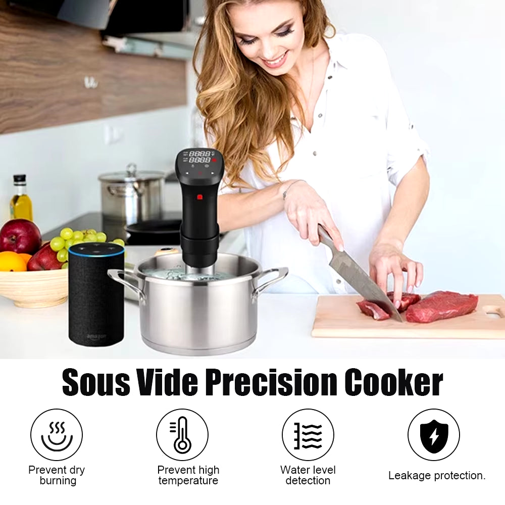 1100W Sous Vide Machine Precision Cooker Ultra-Quiet Immersion Circulators LCD Touchscreen Kitchen Gadgets Sous Vide Cooker