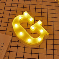 LED Letter Light Alphabet Number Heart Plastic Atmospher Lamp 16Cm for Home Wedding Valentines Ornament Birthday Party Decor