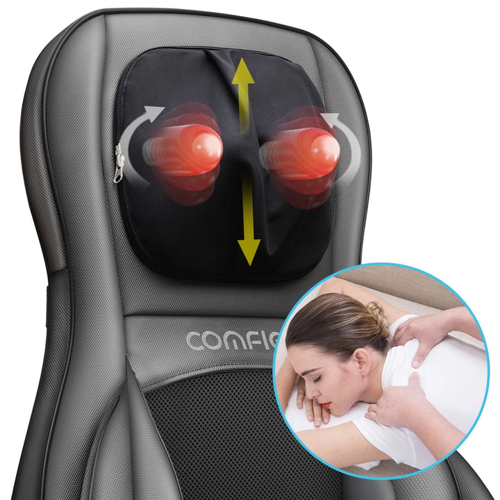 Shiatsu Neck Back Massager with Heat, Air Compression Massage Chair Pad, Seat Cushion Massagers Gifts