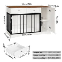 Ansel 47.2" Dog Crate Furniture with Drawers