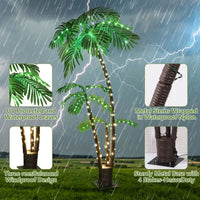 6Ft Solar Lighted Palm Tree LED Artificial Palm Tree for Tiki Bar Christmas Decoration