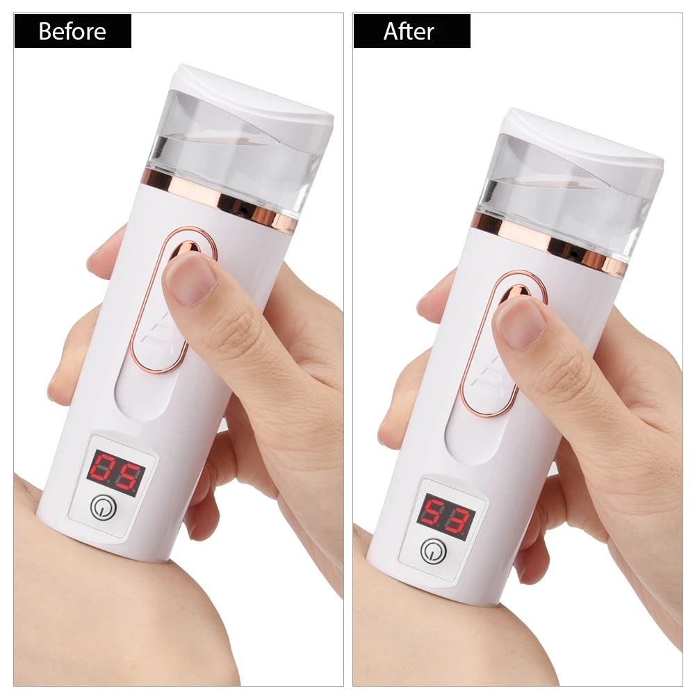 Face Steamer Nano Mist Sprayer Skin Care Moisturizer Rechargeable Humidifier Skin Cleansing Portable Nano Mister Facial Hydra