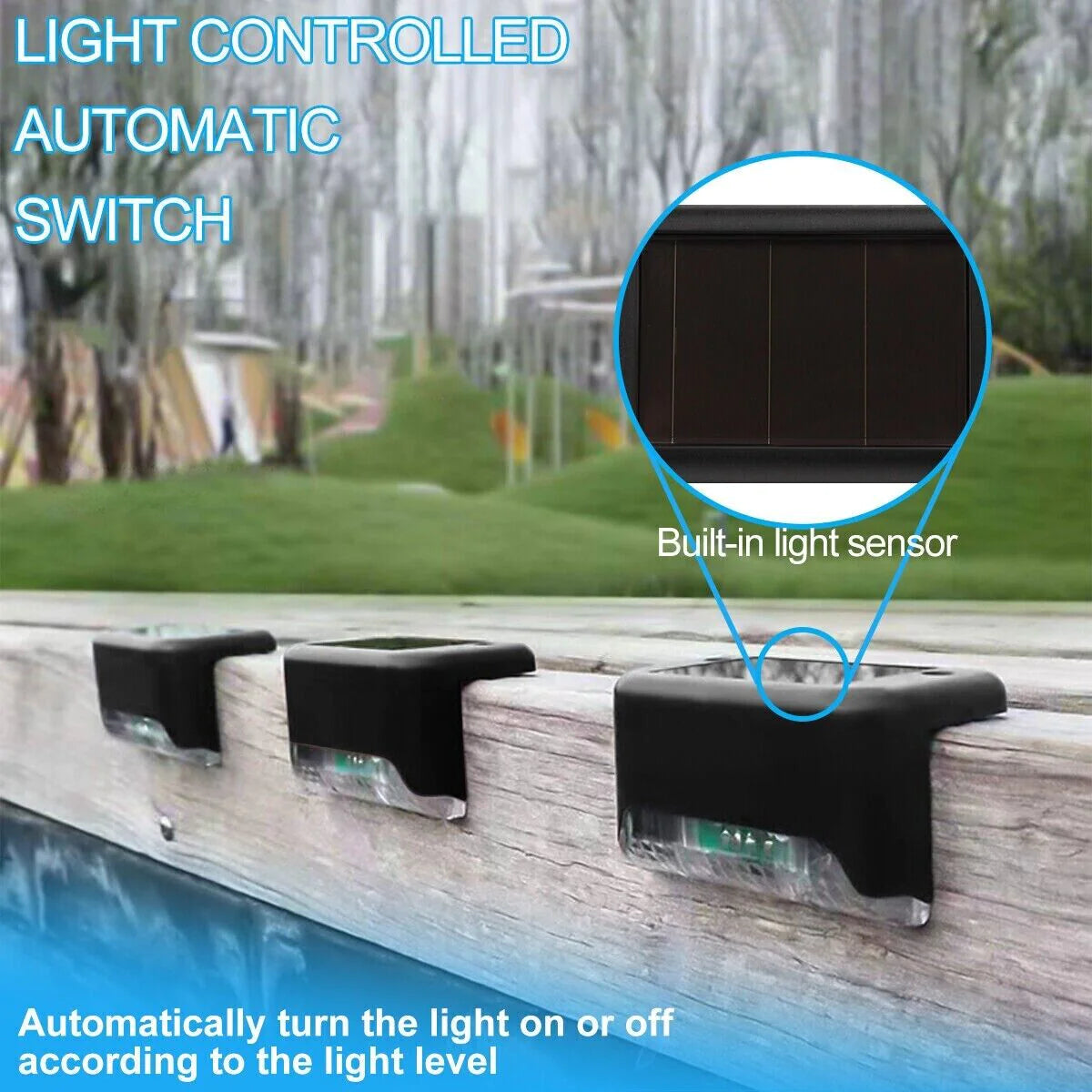 8 Pack New Solar Deck Lights Outdoor Waterproof LED Steps Lamps for Stairs Fence