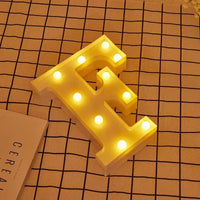 LED Letter Light Alphabet Number Heart Plastic Atmospher Lamp 16Cm for Home Wedding Valentines Ornament Birthday Party Decor