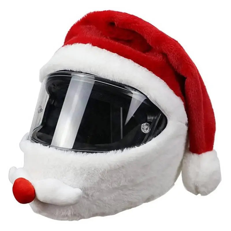 1Pcs Santa Claus Helmet Cover Plush Christmas Hat for Motorcycle Helmet Accessoories Christmas Decor Party Supplies Xmas Cosplay