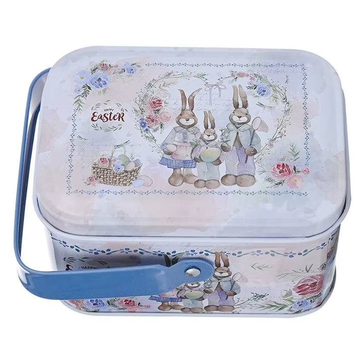 Easter Theme Decorative Tinplate Box Gift Packing Case Candy Tinplate Case Easter Day Accessories Candy Boxes