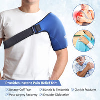 Shoulder Ice Pack Wrap, Rotating Cuff Cold Therapy, Reusable Ice Pack Hot and Cold Shoulder Brace for Tendonitis, Shoulder Pain Relief, Post-Operative Shoulder Recovery