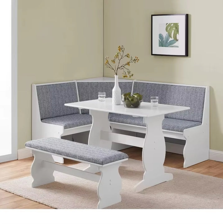 Patio Conversation Kitchen Breakfast Corner Nook Table Booth Bench Dining Set in Capri Blue Breakfast Nook Modern Style