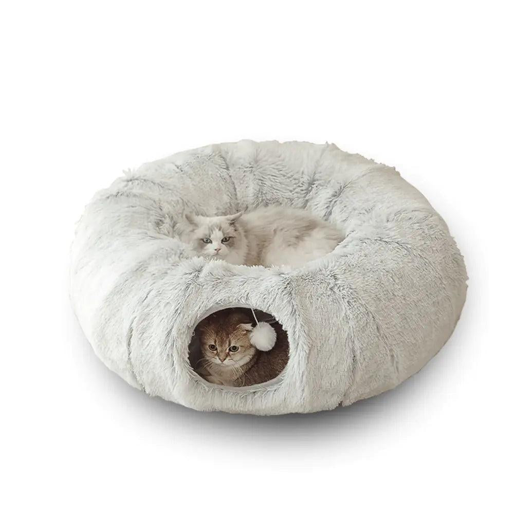 Luxuriously Soft 2-In-1 round Tunnel Cat Beds