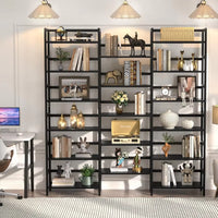 Bookshelf Triple Wide 6-Tier, 6Ft Tall Bookcase with 17 Open Display Shelves, Super Large Freestanding Book Shelf