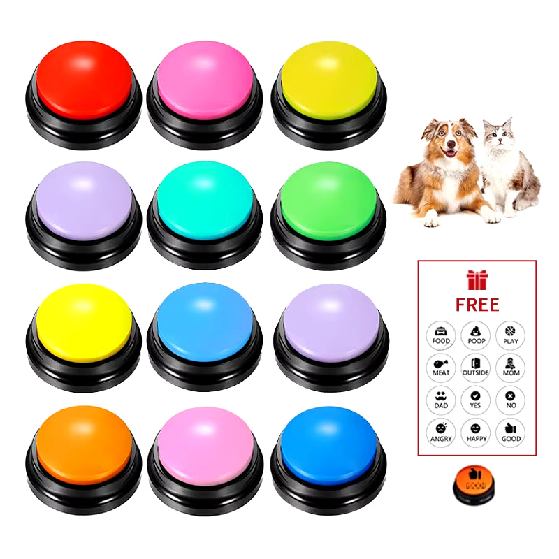 Voice Recording Button Pet Toys Dog Buttons for Communication Pet Training Buzzer Recordable Talking Button Intelligence Toy