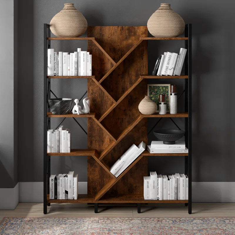 70" H X 55"W Display Shelves Wood Etagere Bookcase