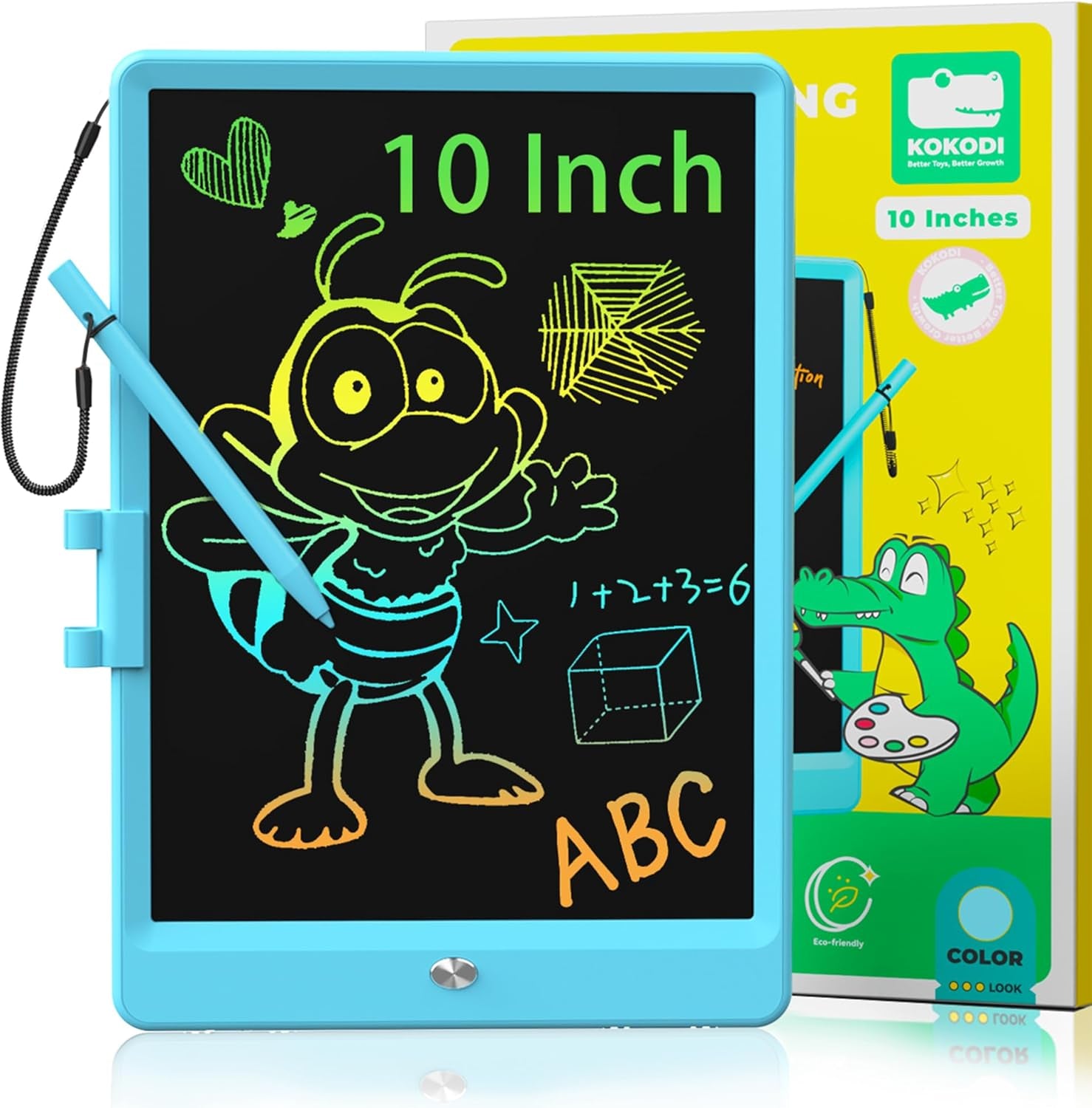 LCD Writing Tablet, 10 Inch Colorful Toddler Doodle Board Drawing Tablet, Erasable Reusable Electronic Drawing Pads, Educational and Learning Toy for 3-6 Years Old Boy and Girls