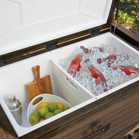 100-Quart Rolling Wood Cooler