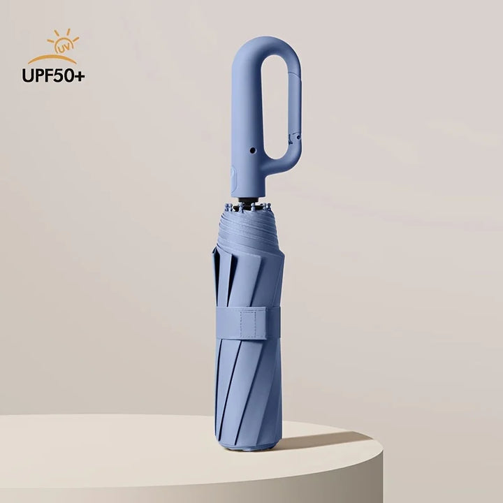 Windproof Umbrella Strong 105CM Reinforced Automatic Folding Umbrella Large Buckle Handle Wind/Water/Sun Resistant