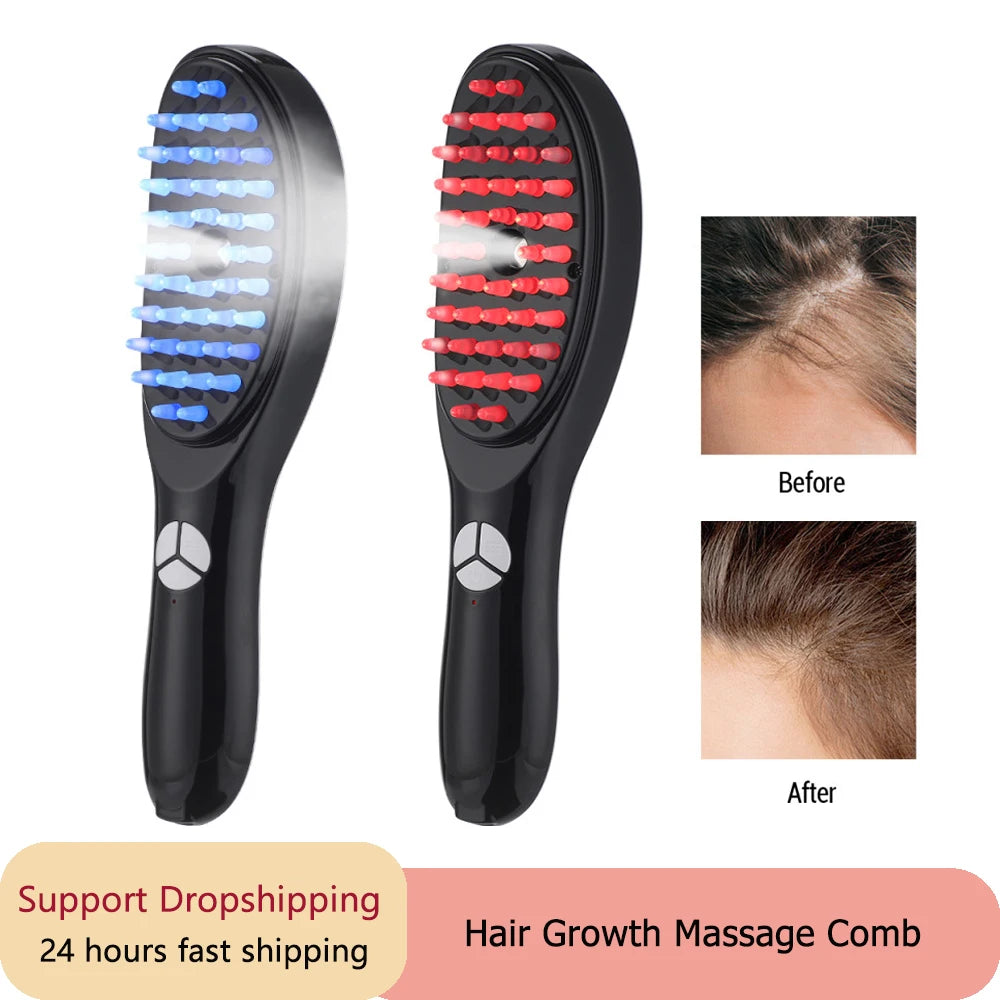 Sonic Vibration Scalp Massager Red Light Therapy Head Massage Comb anti Hair Loss Anion Spray Hair Growth Brush Stress Relief