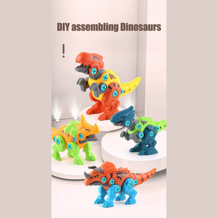 Take Apart Dinosaur Toys for Boys Building Play Kit with Screwdrivers DIY Construction Engineering Set and Learning for Kids 4 Dinosaurs Easter Christmas Birthday Gifts