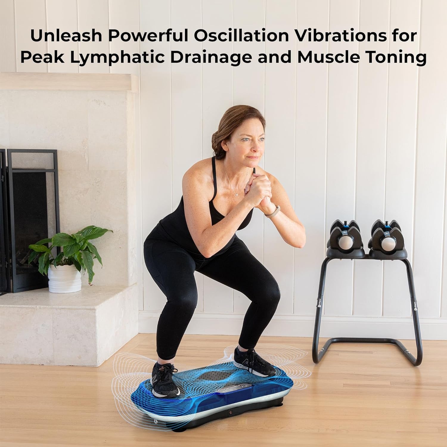 Waver Vibration Plate Exercise Machine - Whole Body Workout Vibration Fitness Platform W/ Loop Bands - Home Training Equipment for Weight Loss & Toning