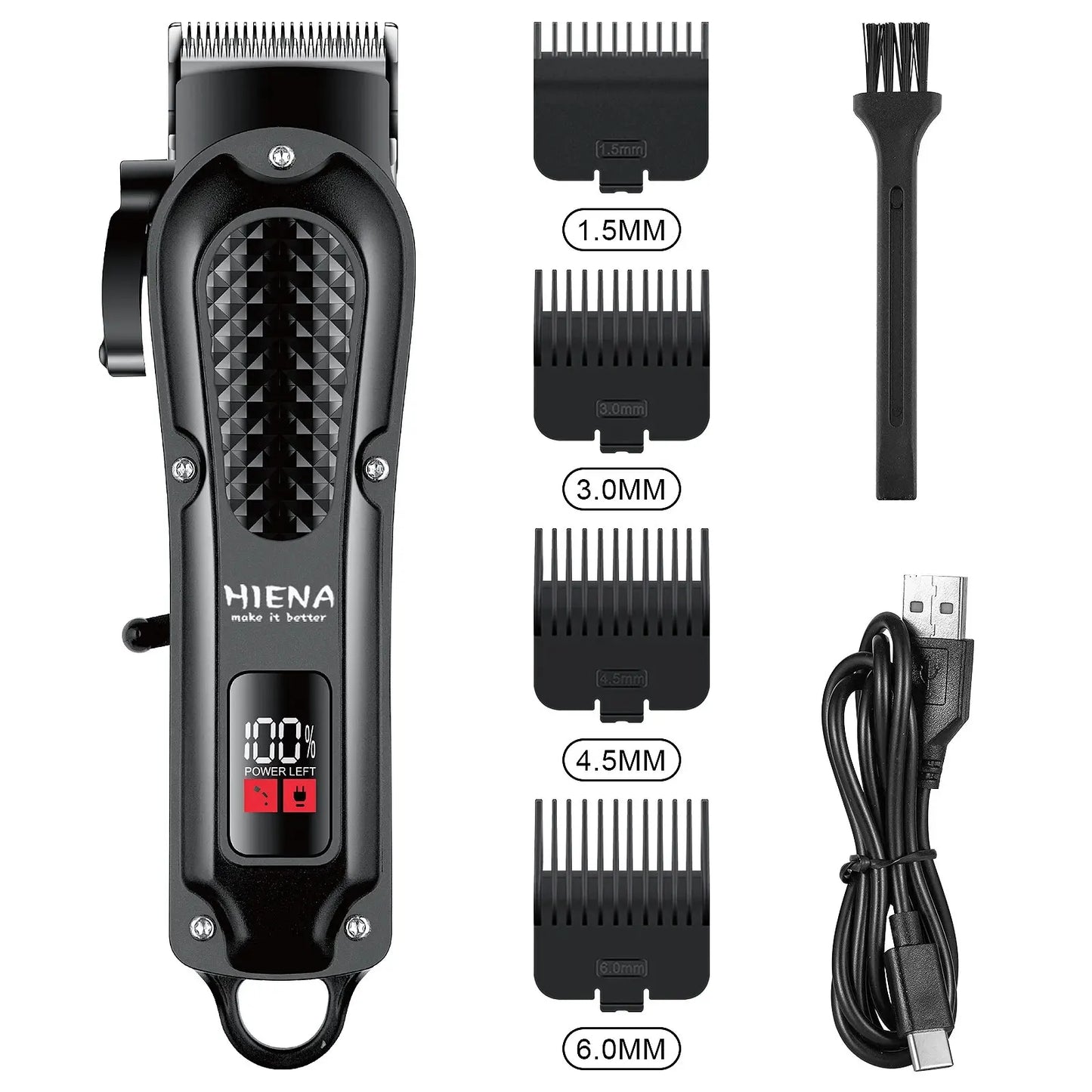 HYN-212 Electric Hair Clipper UBS Rechargeable Cordless Beard Trimmer Men Powerful Electric Hair Clipper Trimming Tool