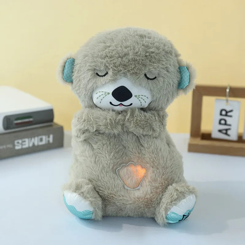 Breathing Otter Sleep and Playmate Otter Musical Stuffed Baby Plush Toy with Light Sound Newborn Sensory Comfortable Baby Gifts