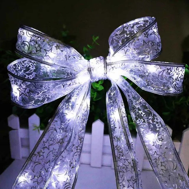 4M Silk Ribbon Led String Lights Copper Wire Christmas Fairy Light AA Battery Holiday Wedding Birthday Party Gift Garland Light