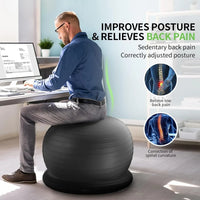 Ball Chair Yoga Ball Chair Exercise Ball Chair with Base & Bands for Home Gym Workout for Abs, Stability