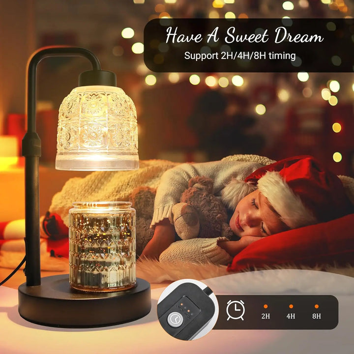 New Glass Wax Melting Lamp With Adjustable Timing Aromatherapy Candle Table Lamp Practical Gift Desk Lamp